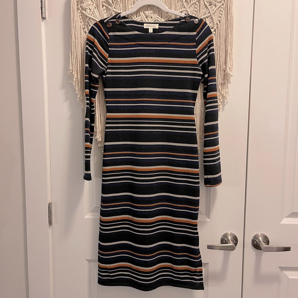 Striped Midi Sweater Dress